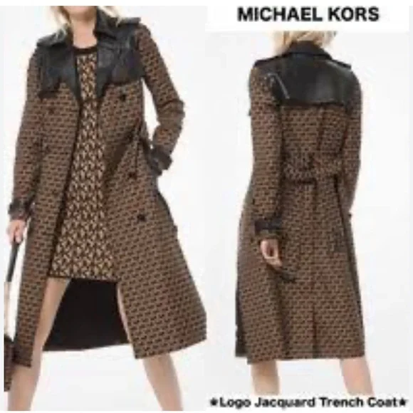 Michael Kors Jackets Coats Michael Kors Logo Jacquard Trench